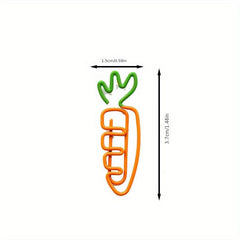 24pcs Carrot Paperclips Cartoon Shape Office Stationery Supplies