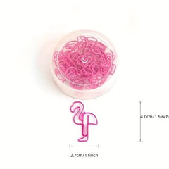 5pcs Cute Cartoon Girl Paper Clip Set for Office and School, Pink Female Bookmar
