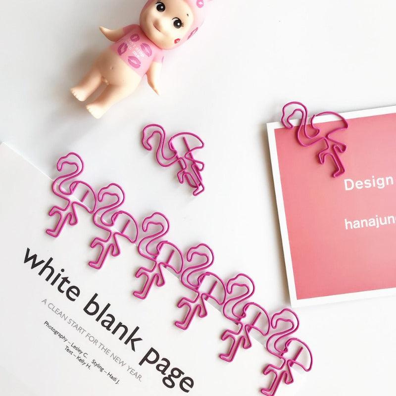 5pcs Cute Cartoon Girl Paper Clip Set for Office and School, Pink Female Bookmar