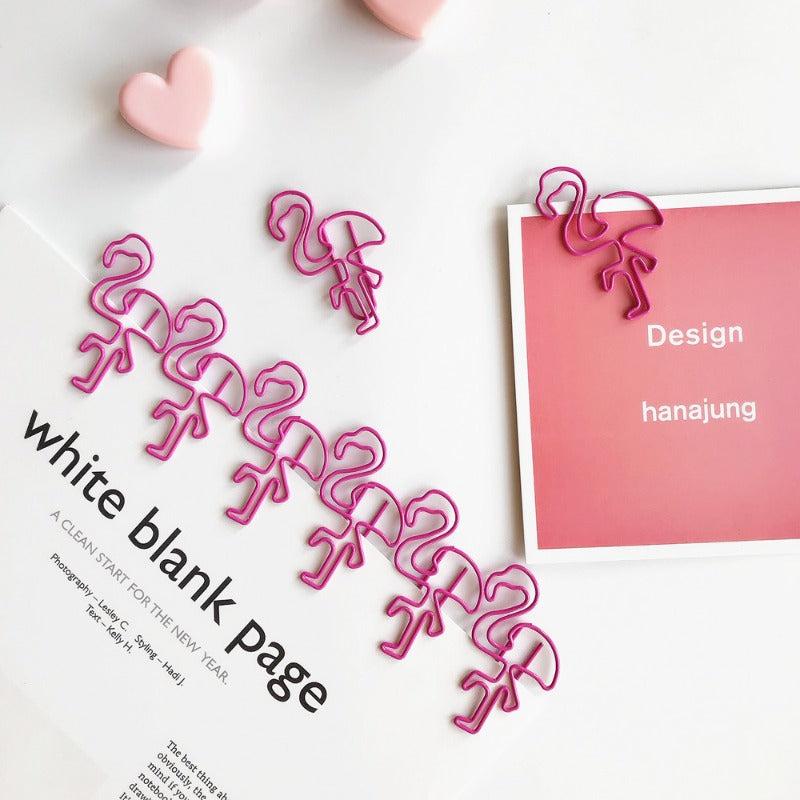 5pcs Cute Cartoon Girl Paper Clip Set for Office and School, Pink Female Bookmar
