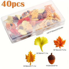 40pcs Autumn Push Pins Decoration for Cork Board Fall Decorative Thumb Tacks