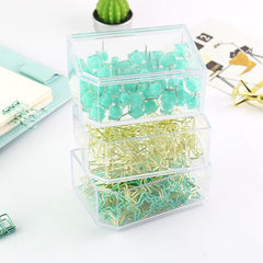 30pcs Pentagram Paper Clips Mint Green Golden Desk Organizer Office Supplies