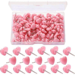 100pc Pink Heart Push Pins for Home School & Office Decor