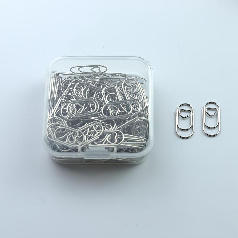 200pcs Golden Heart Mini Paper Clip: Creative Bookmark