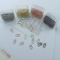 200pcs Golden Heart Mini Paper Clip: Creative Bookmark