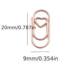 200pcs Golden Heart Mini Paper Clip: Creative Bookmark