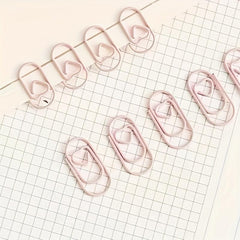 12pcs Mini Colorful Heart Metal Paper Clips 20mm