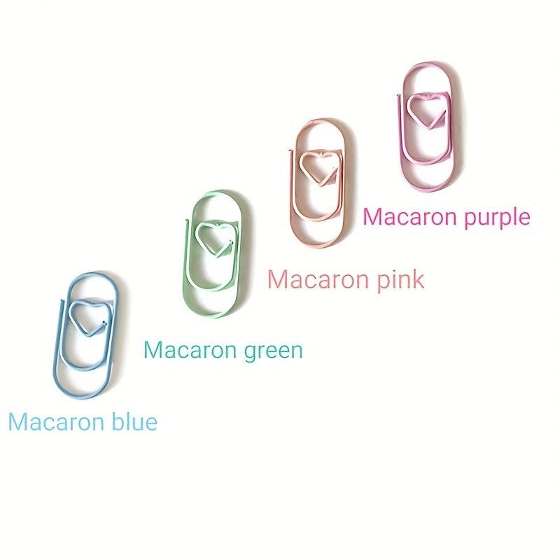12pcs Mini Colorful Heart Metal Paper Clips 20mm