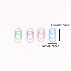 12pcs Mini Colorful Heart Metal Paper Clips 20mm