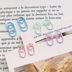 12pcs Mini Colorful Heart Metal Paper Clips 20mm