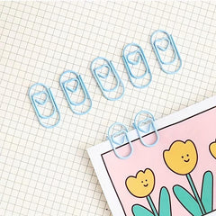 12pcs Mini Colorful Heart Metal Paper Clips 20mm
