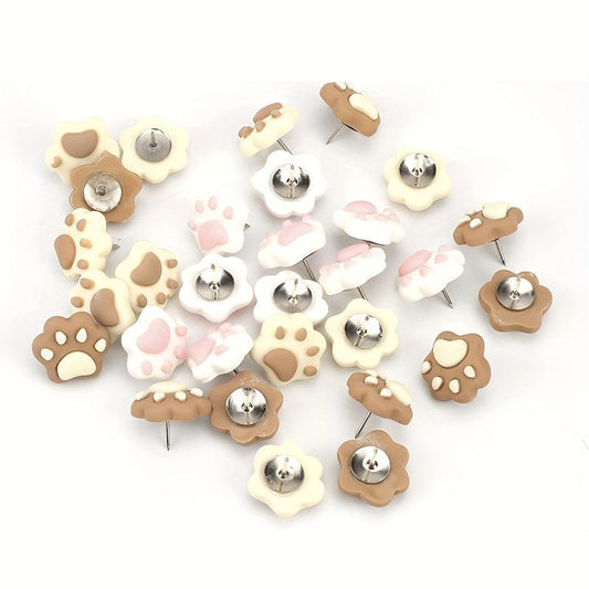 30 Cat Paws Dog Decorative Thumb Nails 3 Colors for Cork Bulletin Board