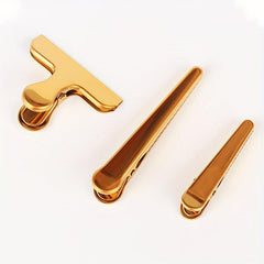 1pc Golden Bill Clip Food Bag Sealing Clip File Folder Clip