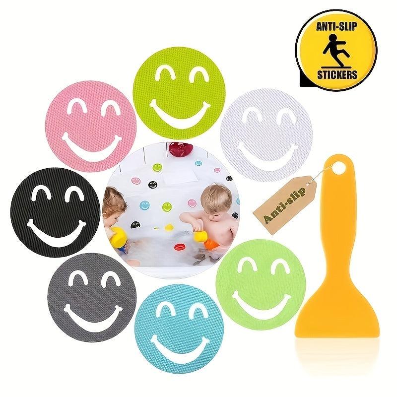 6pcs Anti Slip Shower Stickers for Safety with Scraper