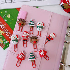 5pcs Christmas Paper Clip Paper Clip Needle Christmas Gift