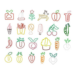 9pcs Cartoon Carrot Paper Clip Fruit Bookmark Special shaped Pin Stationery