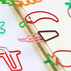 9pcs Cartoon Carrot Paper Clip Fruit Bookmark Special shaped Pin Stationery