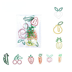 9pcs Cartoon Carrot Paper Clip Fruit Bookmark Special shaped Pin Stationery