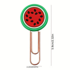 5pcs Cartoon Learning Stationery Bookmark Clip Metal Paper Clip