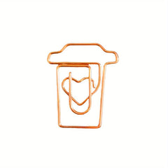 10pcs Coffee Cup Shape Smooth Office Supplies School Friends Golden