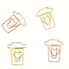 10pcs Coffee Cup Shape Smooth Office Supplies School Friends Golden