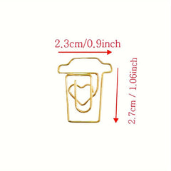 10pcs Coffee Cup Shape Smooth Office Supplies School Friends Golden