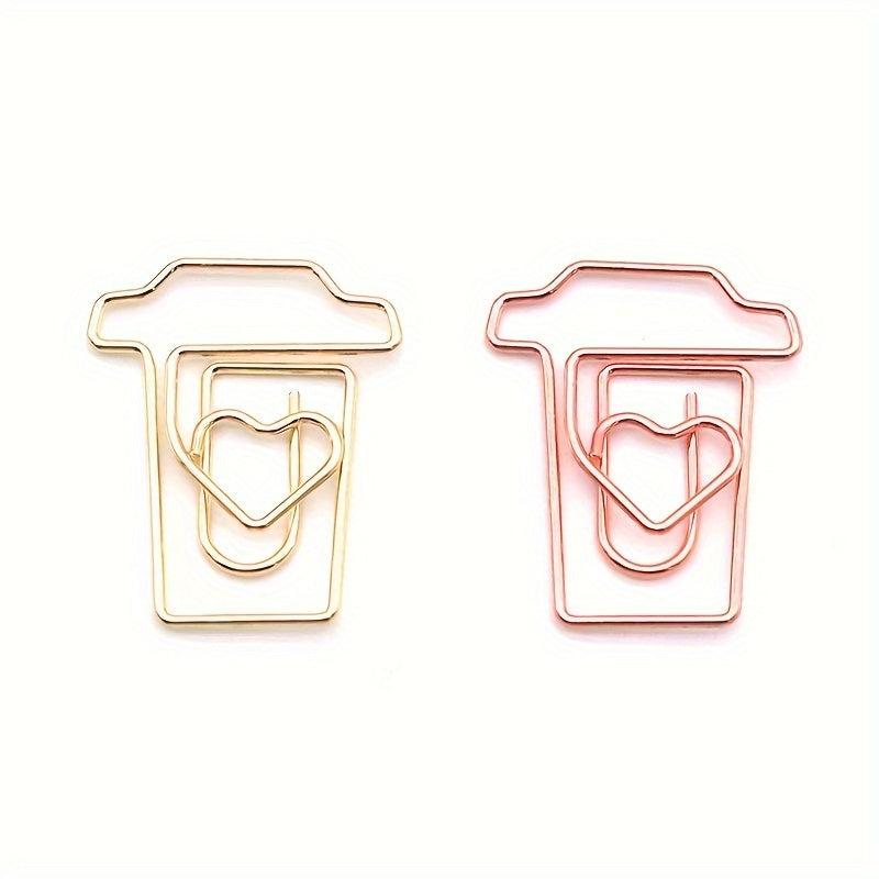 10pcs Coffee Cup Shape Smooth Office Supplies School Friends Golden