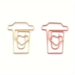 10pcs Coffee Cup Shape Smooth Office Supplies School Friends Golden