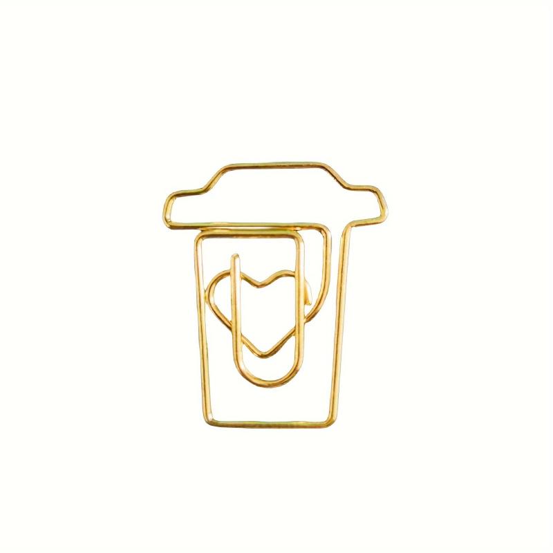 10pcs Coffee Cup Shape Smooth Office Supplies School Friends Golden