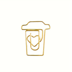 10pcs Coffee Cup Shape Smooth Office Supplies School Friends Golden