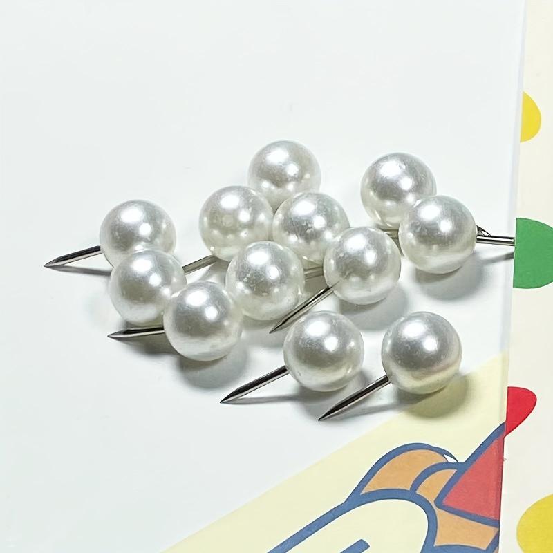50pcs Pearl Push Pins Plastic Round Head Thumb Tacks