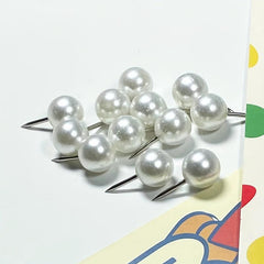 50pcs Pearl Push Pins Plastic Round Head Thumb Tacks