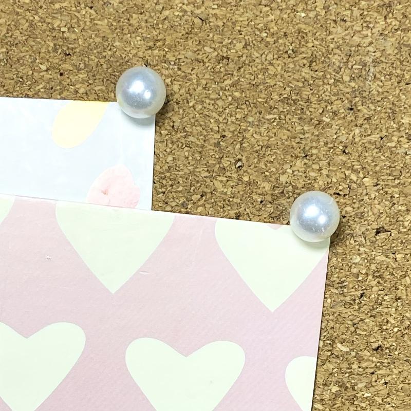 50pcs Pearl Push Pins Plastic Round Head Thumb Tacks