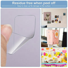 120 Sheets Double Sided Tape with Storage Box - Removable Clear Grip Tape