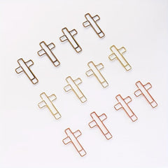 20pcs Cross Shape Rose Golden Paper Clips Small For School Office