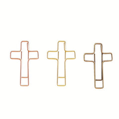 20pcs Cross Shape Rose Golden Paper Clips Small For School Office