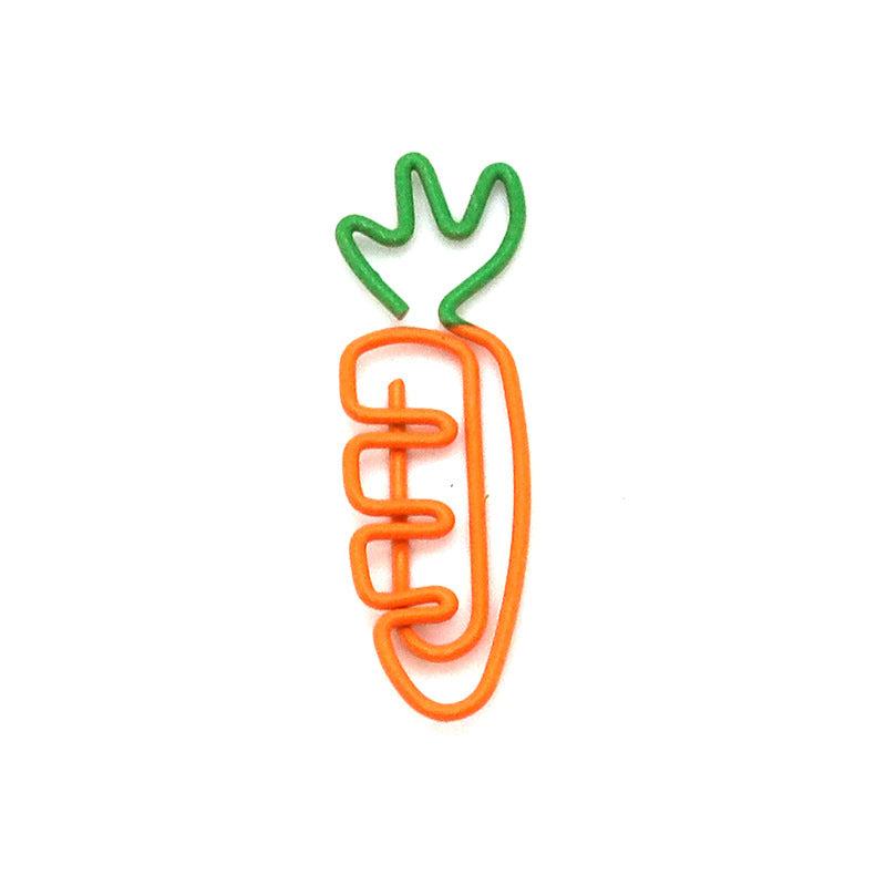 10pcs Cartoon Carrot Paper Clip - Creative Stationery Fruit Bookmark