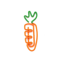10pcs Cartoon Carrot Paper Clip - Creative Stationery Fruit Bookmark