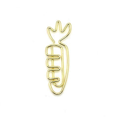 10pcs Cartoon Carrot Paper Clip - Creative Stationery Fruit Bookmark