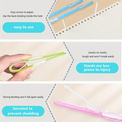 10pcs Plastic Clip Loose leaf Binder Office Stationery Transparent Strip
