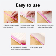 10pcs Plastic Clip Loose leaf Binder Office Stationery Transparent Strip