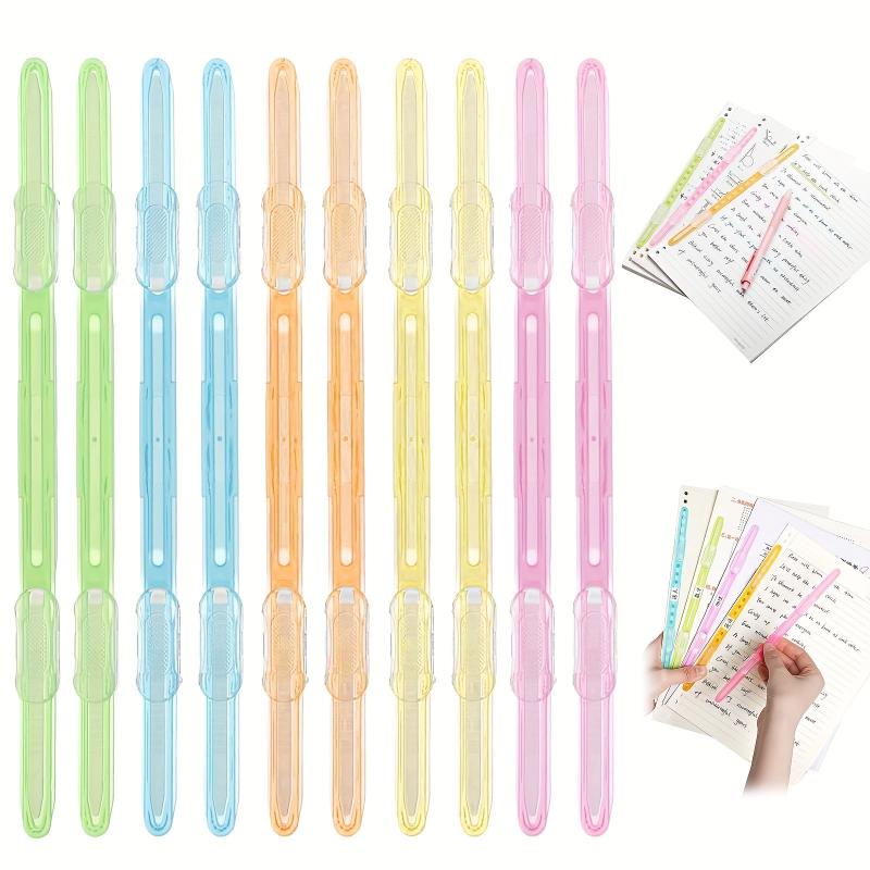10pcs Plastic Clip Loose leaf Binder Office Stationery Transparent Strip