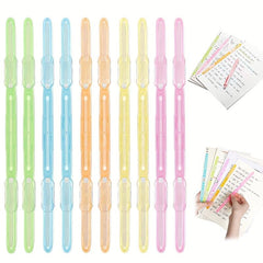 10pcs Plastic Clip Loose leaf Binder Office Stationery Transparent Strip