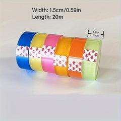 6pcs Transparent Tape 20m for Office Students Stationery