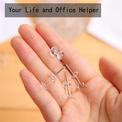 200pcs Transparent Press Pins Boxed for Office Map Photo Home Message Posts