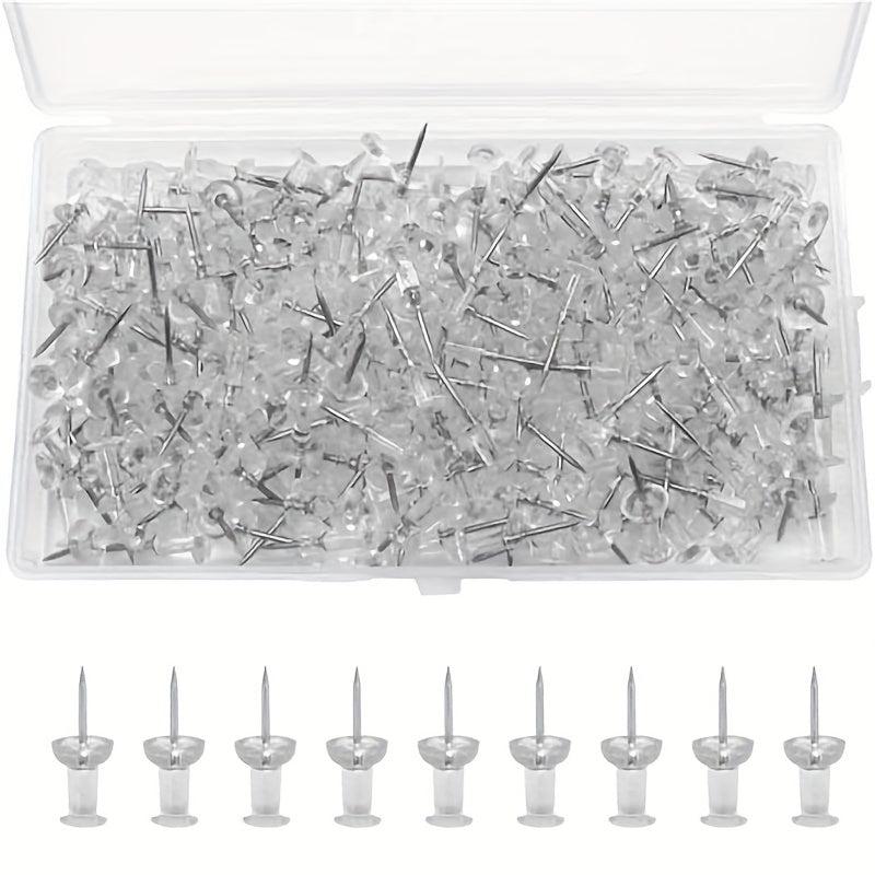 200pcs Transparent Press Pins Boxed for Office Map Photo Home Message Posts