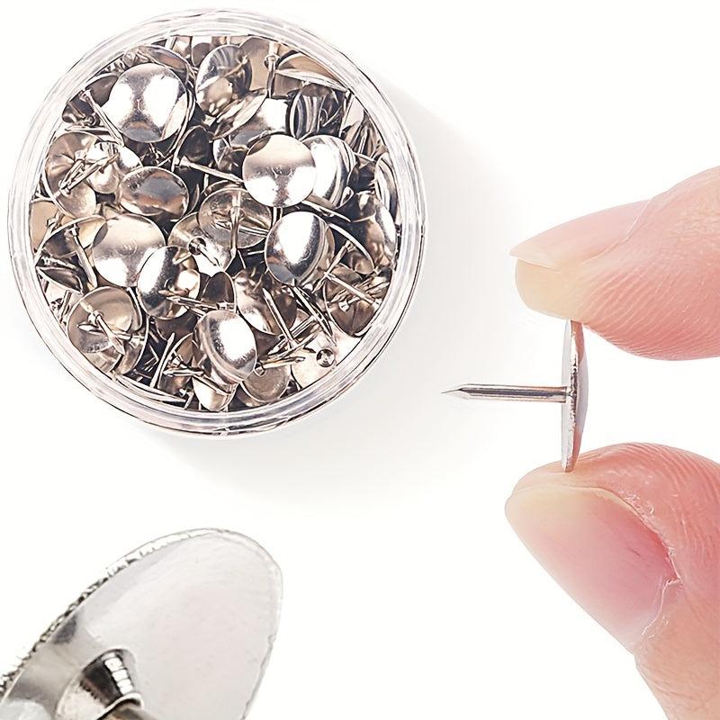 300 Silver Flat Push Pins for Cork Boards and Posters