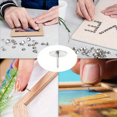 300 Silver Flat Push Pins for Cork Boards and Posters