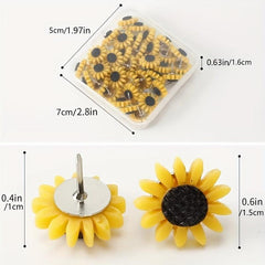 20pcs Sunflower Picture Nails for Bulletin Boards and Photos