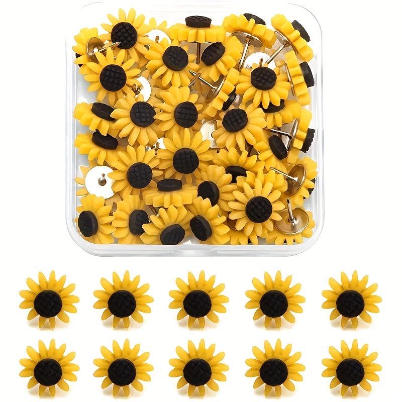 20pcs Sunflower Picture Nails for Bulletin Boards and Photos